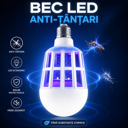 Set 2 x Bec LED Anti-Insecte cu Lampa UV
