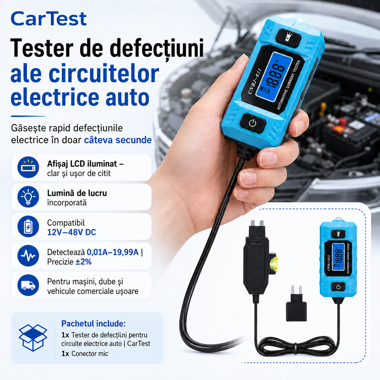 Tester Detectare Defecțiune Auto CarTest™