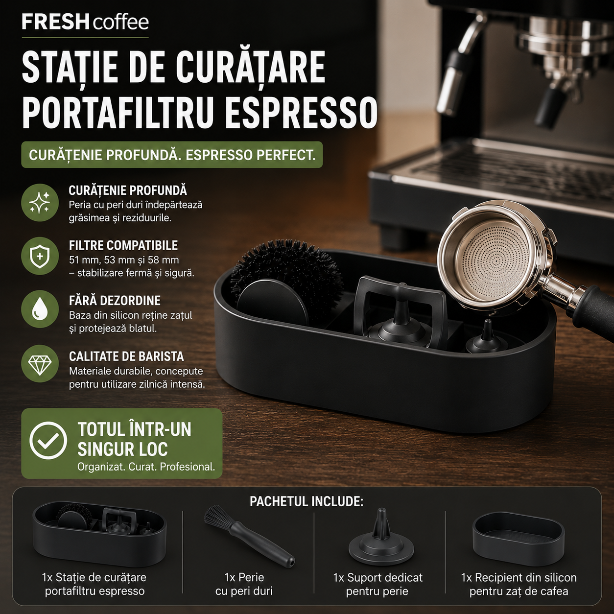 Stație de curățare portafiltru  espresso FRESHcoffee™